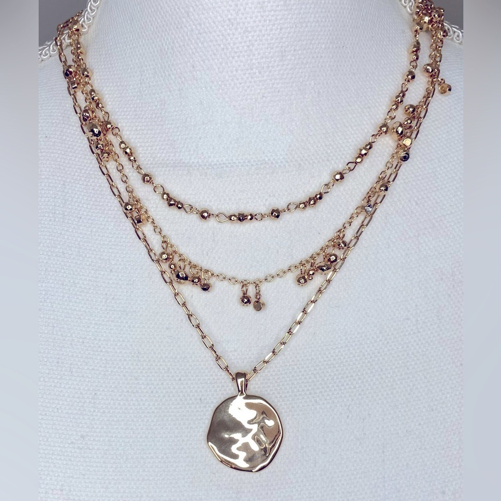 Nwt Style Co Gold Tone 3 Tier Necklace Women 24$